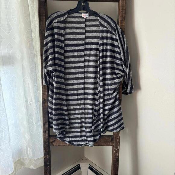 LuLaRoe Sweaters - LuLaRoe Striped Gray and Navy Blue Cardigan